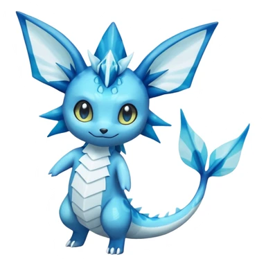 Lumineon-Vaporeon-Glaceon-Dragonair-Fakémon-hybrid-creature (full body)  sticker