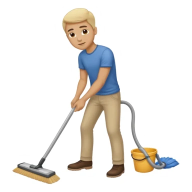 ligth man sweeping the floor sticker