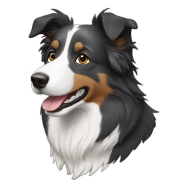 dark grey border collie sticker
