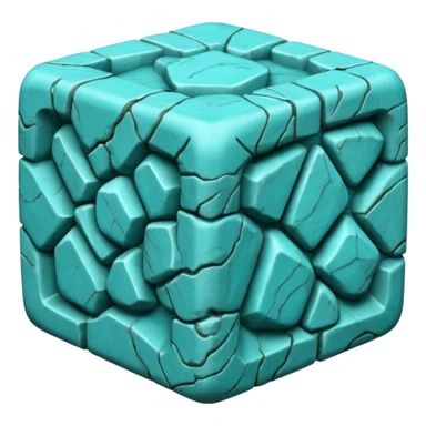 american-turqoise-intricate-stone-age-rocky-cube-shaped sticker