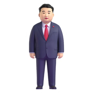 Xi Jinping in a suit with a red tie sticker