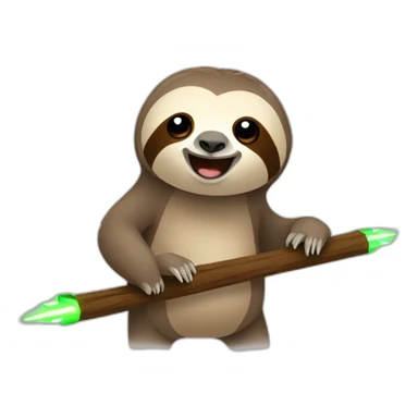sloth with electric bolt sticker