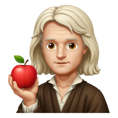 isaac newton hold an apple sticker