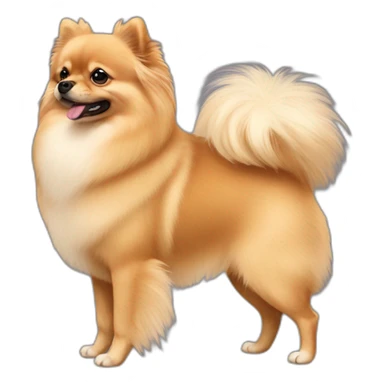pomeranian with x-alopecia full-height sticker