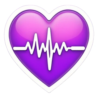 heart pules tech with the pules symbol in the middle, make the hart dark purple sticker
