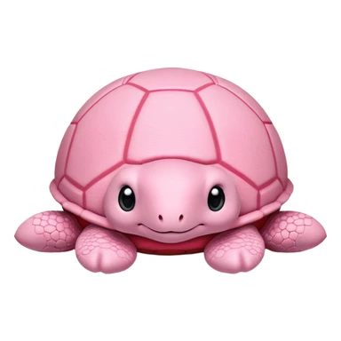 light pink plush turtle that looks exactly like a stuffed animal with visible stitching, perfectly round head, red shell, cute, adorable, soft fabric texture, huggable plush toy appearance sticker
