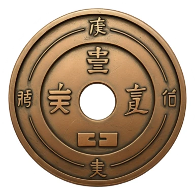 old japanese tempo tsuho coin sticker