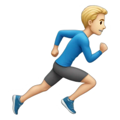 A white man who is running sticker