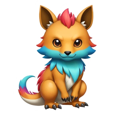 Cute cool edgy badass colorful fantasy animal hybrid Fakemon full body sticker