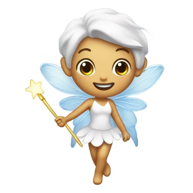 Flying tooth fairy with wand and tooth sticker
