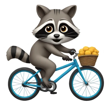 Racoon riding a bike sticker