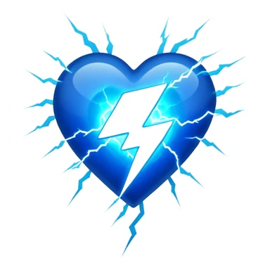 plasma lightning heart shaped sticker