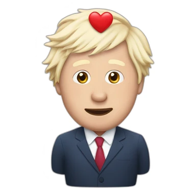 Boris Johnson with a love heart sticker