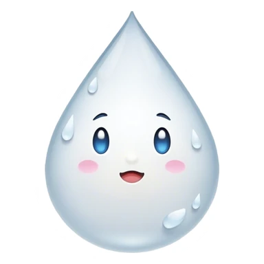 white rain drop sticker