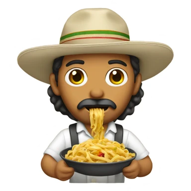 Mexican Jewish eating pasta sticker