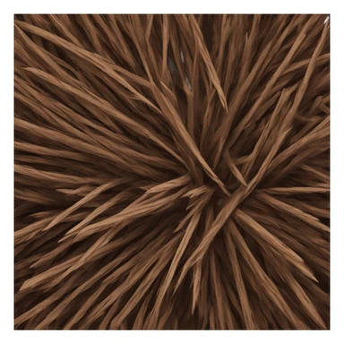 Bale of dark brown pine needles sticker