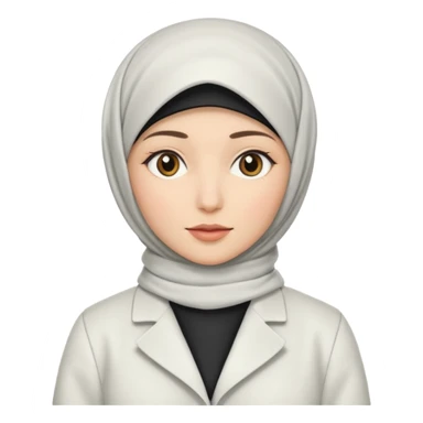 Hijab white coat sticker