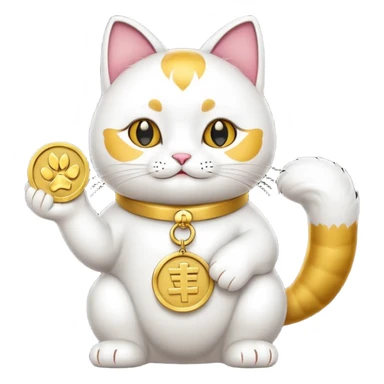 Lucky cat with coin in hand sticker
