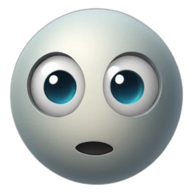 3d sphere with a cartoon futuristic skin texture with big calm eyes sticker