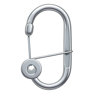 silver metal safety pin with spring sticker