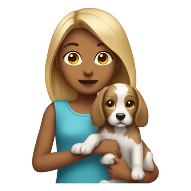 girl with dog smiling sticker