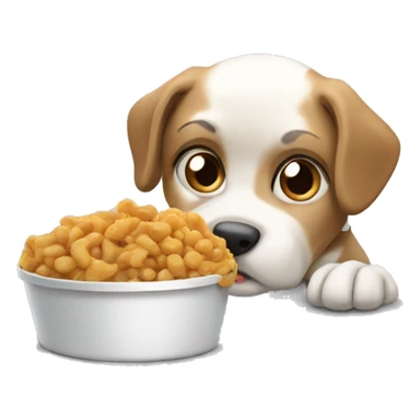 Dog eating food  sticker