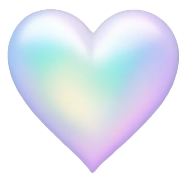 Pastel White iridescent heart sticker
