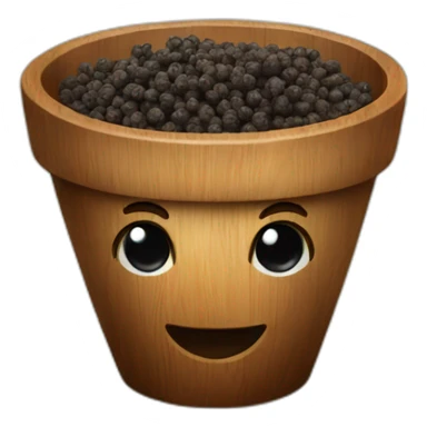 black pepper in wooden cup sticker