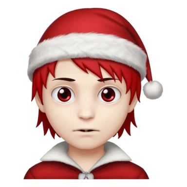 pale emo vampire boy with Christmas hat sticker