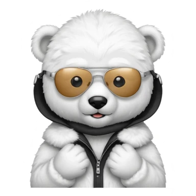 baby Polar bear with aviators sticker