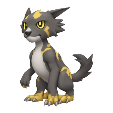 cute cool edgy Digimon-Fakemon-animal with markings full body sticker