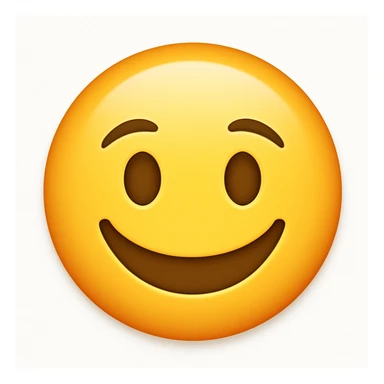 Make the lips smile, keep other features the same in the style of apple style emojis sticker