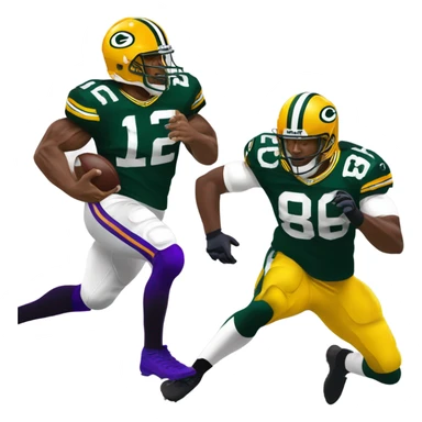 Packers player trucking a Vikings player sticker