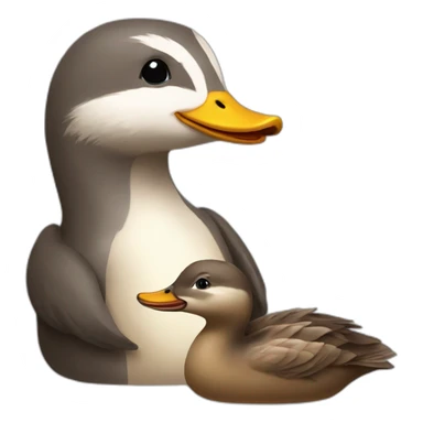 Canard embrasse une loutre sticker