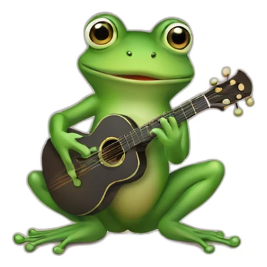 frog playing music sticker