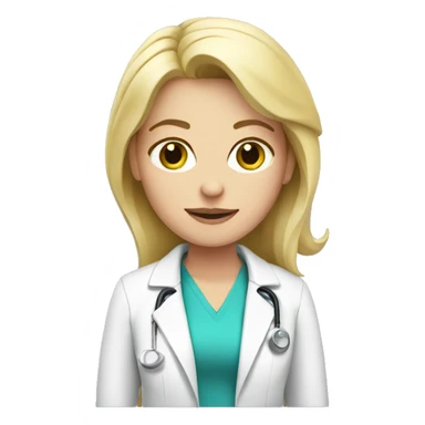 Blonde doctor in pink sticker