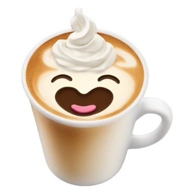 Latte with cream hearts  sticker