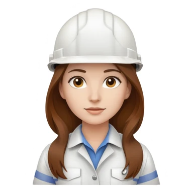 Female engineer with white safety helmet and long hair sticker