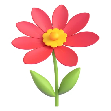 Add volume to the colors, make the petals more convex and realistic, keep the 3D iOS style, with soft lighting and smooth shadows, and a blurred background. sticker