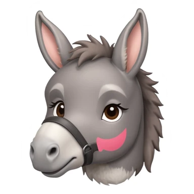 Cute donkey side face with blush sticker