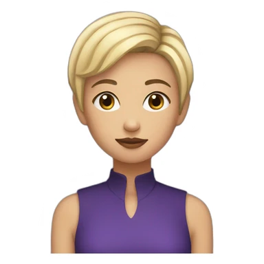 girl with a short blonde haircut and a raven on her shoulder sticker