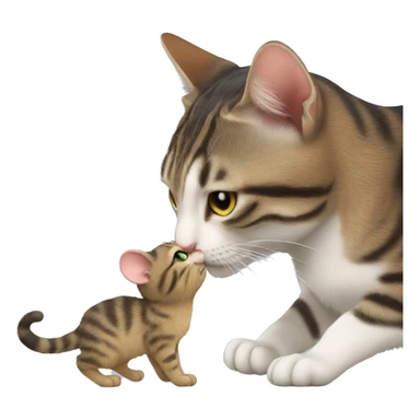 cat kissing mouse sticker