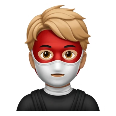 Boy wearing mask sticker