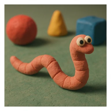 worm in claymation style sticker