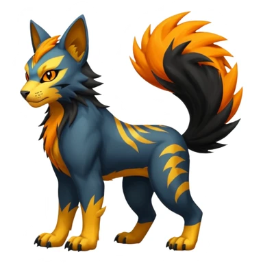 Manectric-Luxray-Bobcat-Fakémon-fusion-animal-creature, full body  sticker