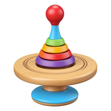 spinning top toy with motion lines, fun and friendly sticker