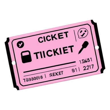 1 Signed ticket pink sticker