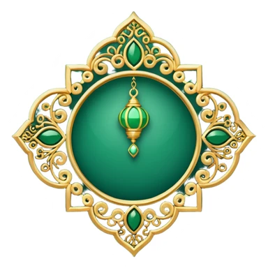 Jade and gold Ramadan filigree sticker