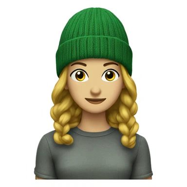 vintage green beanie  sticker