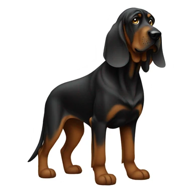 Black bloodhound standing  sticker